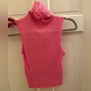 ZARA pink turtle neck sleeveless top